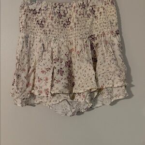 Floral Cream Shorts/skirt